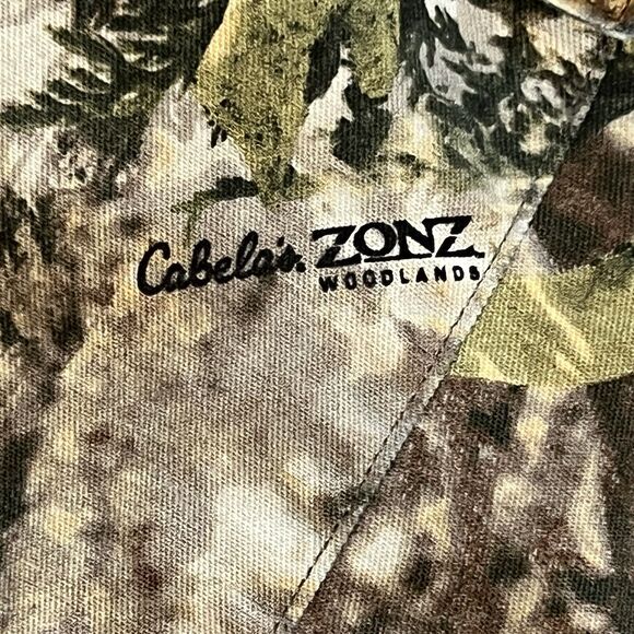 Cabelas Camo Cargo Pants Canvas ZONZ Woodlands Hunting Outdoor Mens Size 44 x 32 - Picture 6 of 13